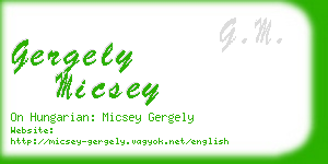 gergely micsey business card